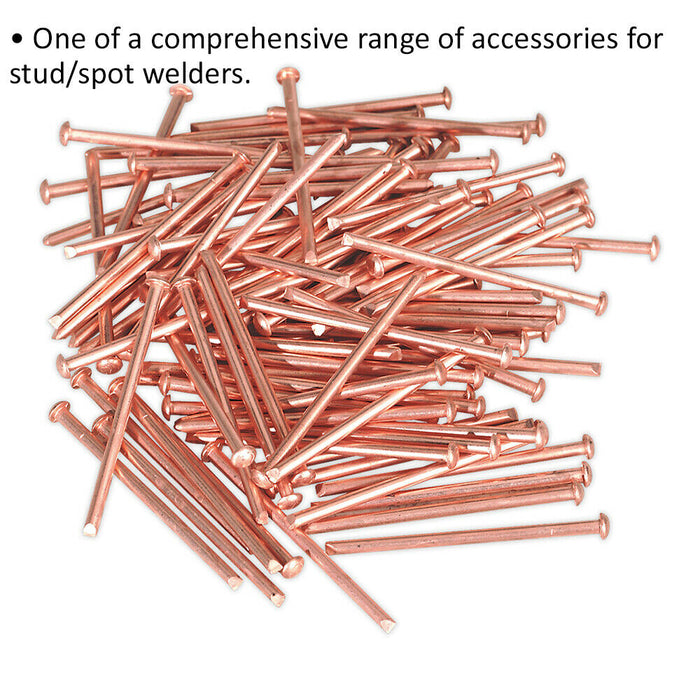 100 PACK - 2.5mm x 50mm Stud Welding Nails - Car Dent Copper Pulling Spot Pins Loops