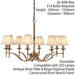 Avery Ceiling Pendant Chandelier Light 8 Lamp Antique Brass & Beige Pleat Shade Loops