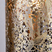 Pattern Table Lamp Light Aged Brass Floral Bird Metal Cylindrical Shade Modern Loops