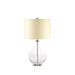 Table Lamp Clear Pear Shaped Glass Base Cream Linen Fabric Shade LED E27 60W Loops