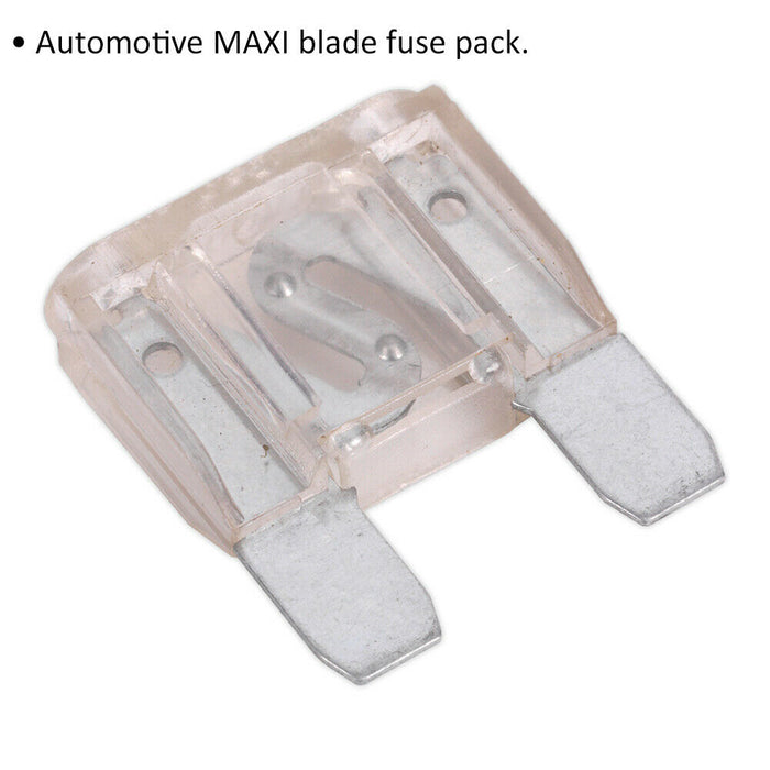 10 PACK 80A Automotive MAXI Blade Fuse Pack - 2 Prong Vehicle Circuit Fuses Loops