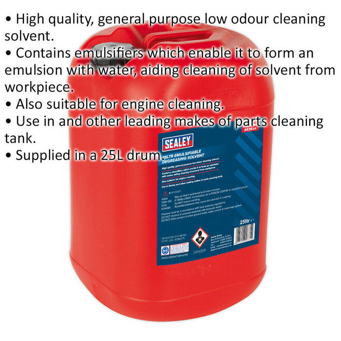 25L Emulsifiable Degreasing Solvent - Suitable for Engine Cleaning - Low Odour Loops