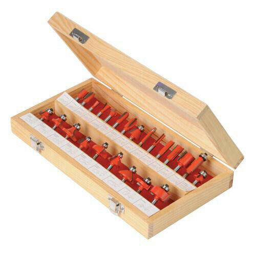 24 Piece 1/4" Inch TCT Router Bit Set For Woodwork Cutting Loops