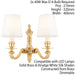 Luxury Traditional Twin Wall Light Solid Brass & Vintage White Shade Candelabra Loops