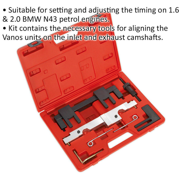 Petrol Engine Timing Tool Kit - CHAIN DRIVE - For BMW 1.6 2.0 N43 - Vanos Units Loops