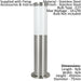 2 PACK IP44 Outdoor Bollard Light Stainless Steel 12W E27 450mm Driveway Post Loops