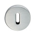 52mm Lock Profile Round Escutcheon Concealed Fix Satin Chrome Keyhole Cover Loops