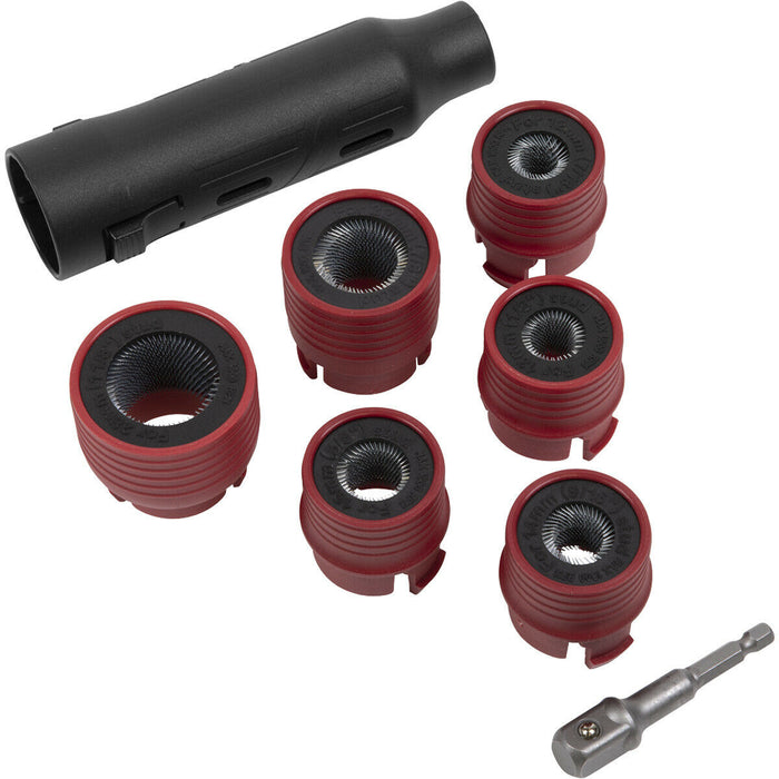 Thread Cleaner Set Wheel Stud & Thread Cleaning Set - Power Drill Adapter - Wire Brush Sc ...