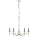 Avery Ceiling Pendant Chandelier Light 5 Lamp Bright Nickel Curved Candelabra Loops