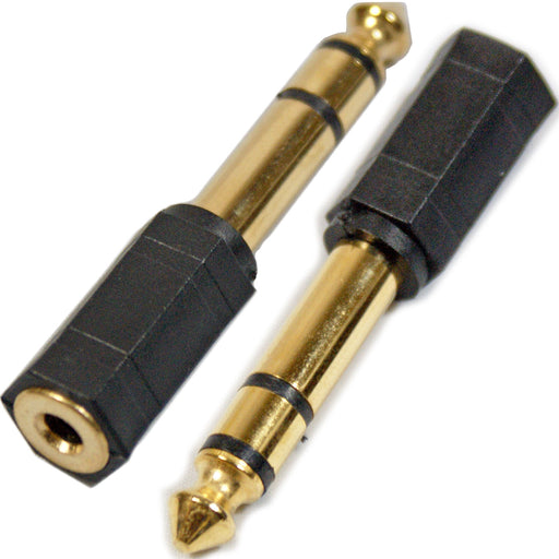 GOLD 6.35mm ¼" Male to 3.5mm AUX Female Adapter Stereo Amp Headphone Converter Loops