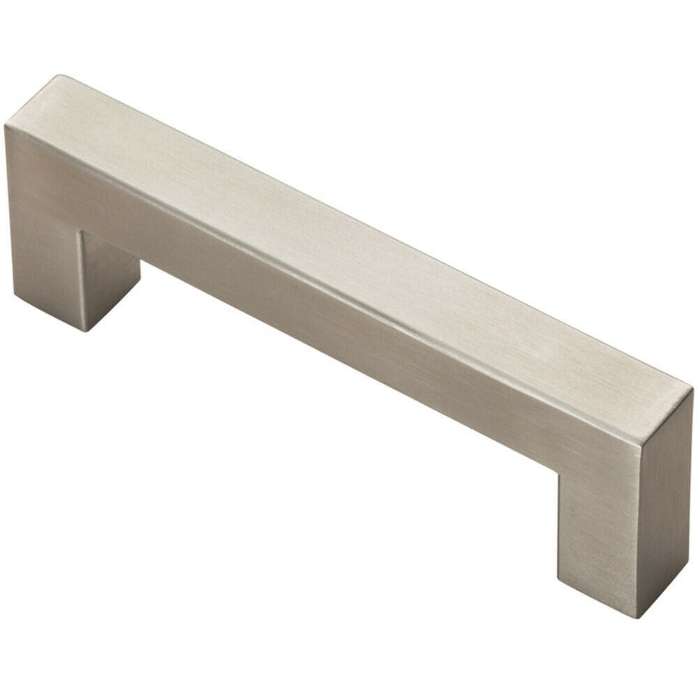 Square Linear Block Pull Handle 110 x 14mm 96mm Fixing Centres Satin S ...