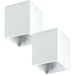 2 PACK Wall / Ceiling Light White & Silver Square Downlight 3.3W LED Loops