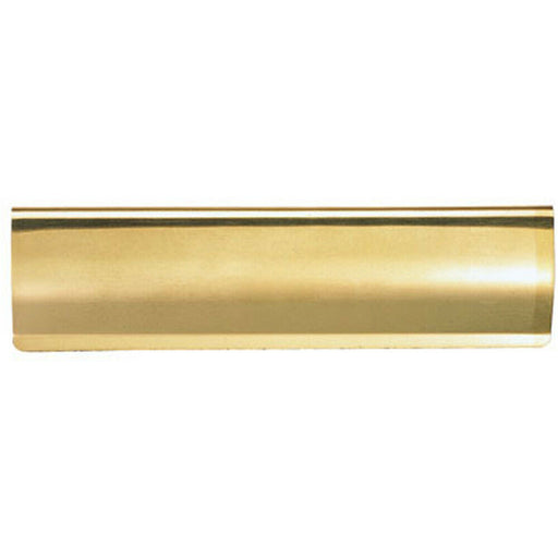 Curved Letterbox Cover Interior Letter Tidy Flap 280 x 78mm Polished Brass Loops