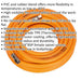 Orange High-Vis Hybrid Air Hose with 1/4 Inch BSP Unions - 10 Metres - 8mm Bore Loops