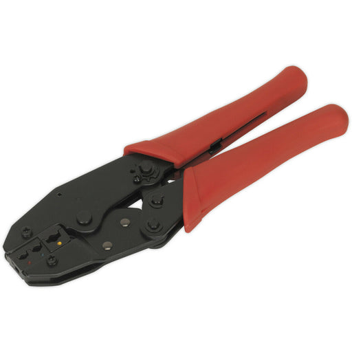 Ratchet Crimping Tool for Insulated Terminals - Hardened & Tempered - Vinyl Grip Loops