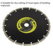 Multipurpose Diamond Blade - 230mm Diameter -22mm Bore - Dry Cutting Disc Loops