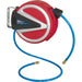 6.5m Retractable PU Air Hose Reel - 1/4" BSP Inlet - Double Braided 6.5mm Hose Loops