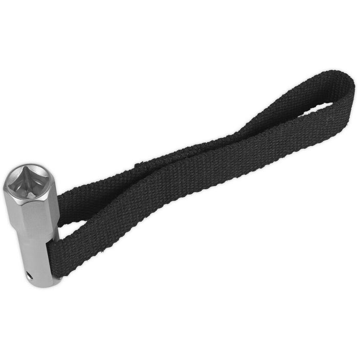 1/2" Sq Drive Oil Filter Strap Wrench - 120mm Diameter Capacity - Nylon Strap Loops