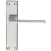 Flat Straight Lever on Latch Backplate Door Handle 180 x 40mm Satin Chrome Loops