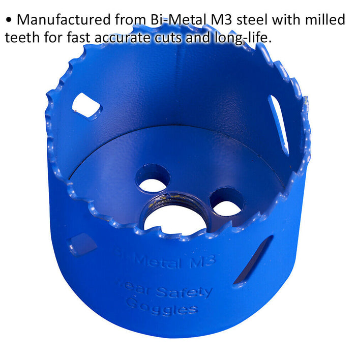 64mm HSS Hole Saw Blade - Milled Teeth - Bi-Metal M3 Steel Long Lasting Drill Loops