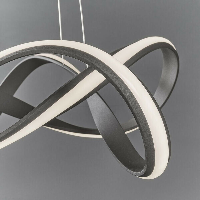 LED Ceiling Pendant Light 44W Warm White 630mm Brown Loop Feature Strip Lamp Loops
