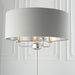 Floor Lamp Light - Bright Nickel & Charcoal Fabric - 3 x 40W E14  - Base & shade Loops