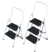 0.75m Folding Step Ladder Safety Stool 3 Tread Compact Anti Slip Rubber Steps Loops