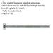 50 PACK HT Setscrew - M6 x 75mm - Grade 8.8 Zinc - Fully Threaded - DIN 933 Loops