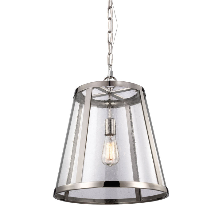 1 Bulb Ceiling Pendant Light Fitting Highly Polished Nickel LED E27 60W