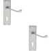 2x PAIR Victorian Scroll Handle on Lock Backplate 150 x 43mm Satin Chrome Loops