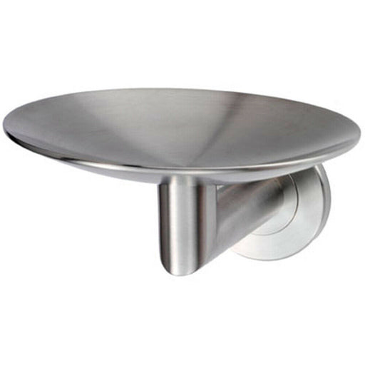 Curved Bathroom Soap Dish on Concealed Fix Rose 112mm Dia Stainless Steel Loops