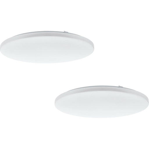 2 PACK Wall Flush Ceiling Light Colour White Shade White Plastic Bulb LED 49.5W Loops