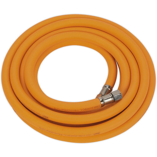 High-Visibility Hybrid Air Hose with 1/4 Inch BSP Unions - 5 Metres - 8mm Bore Loops
