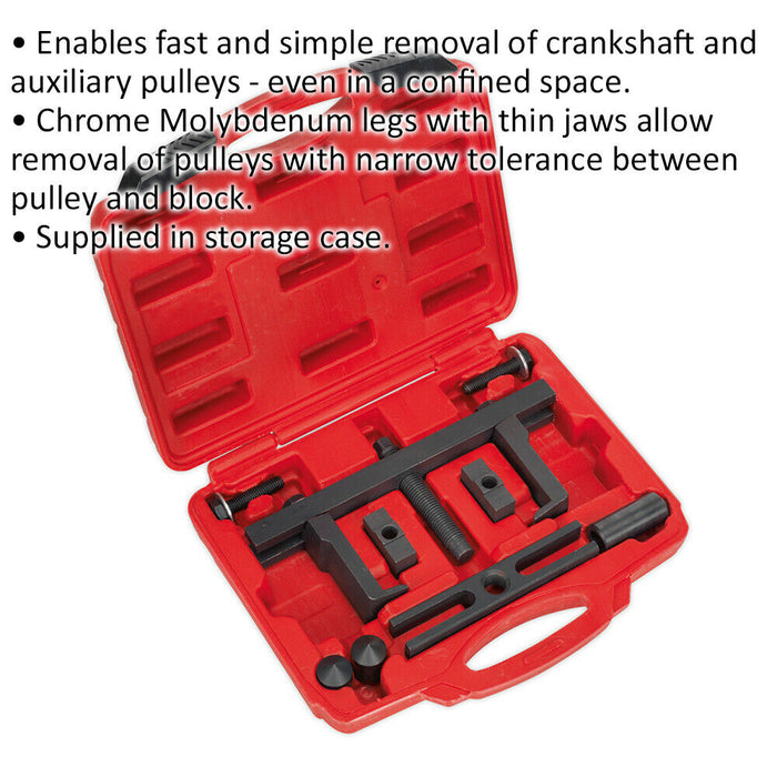12 PACK - Crankshaft & Auxiliary Pulley Removal Set - Confined Block Space Kit Loops