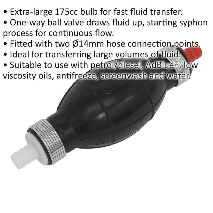 Large Fast Flow Fluid Transfer Tool - One-Way Ball Valve - Continuous Flow Loops