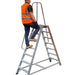 0.7m Heavy Duty Double Sided Fixed Step Ladders Safety Handrail & Wide Platform Loops