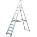2.2m Aluminium Platform Step Ladders 10 Tread 3.8m Work Height HEAVY DUTY Steps Loops