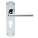 Rounded Straight Bar Lever on Euro Lock Backplate 170 x 42mm Polished Chrome Loops