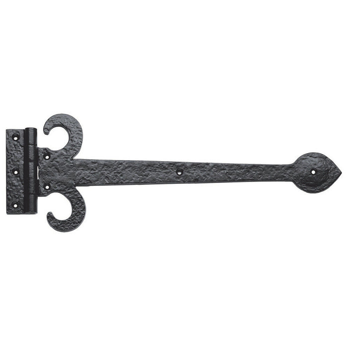 PAIR 381mm Ornate Sword T Hinge Black Antique Internal Decorative Door Hinge Loops