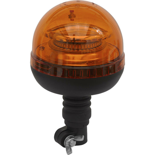 12V / 24V LED Rotating Amber Beacon Light & Spigot Base Mount - Warning Lamp Loops