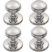 4x Ringed Tiered Cupboard Door Knob 30mm Diameter Polished Chrome Cabinet Handle Loops