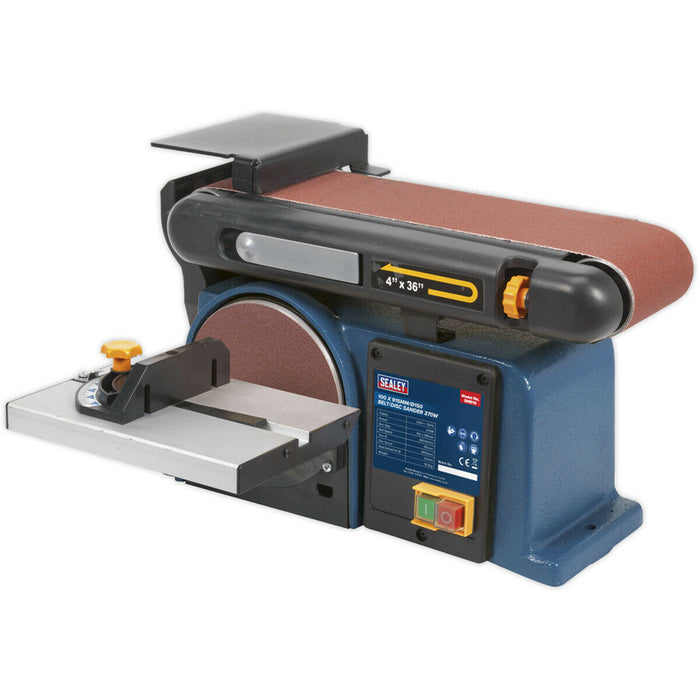 Portable Table Mounted Disc / Belt Sander - 370W 230V - 915 x 100mm & 150mm Loops