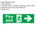 10x FIRE EXIT (RIGHT) Health & Safety Sign Self Adhesive 300 x 100mm Sticker Loops