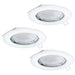 3 PACK Flush / Recessed Ceiling Downlight White Steel 3 x 3W GU10 Bulb Loops