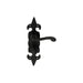 2x PAIR Forged Scroll Handle on Bathroom Backplate 206 x 57mm Black Antique Loops