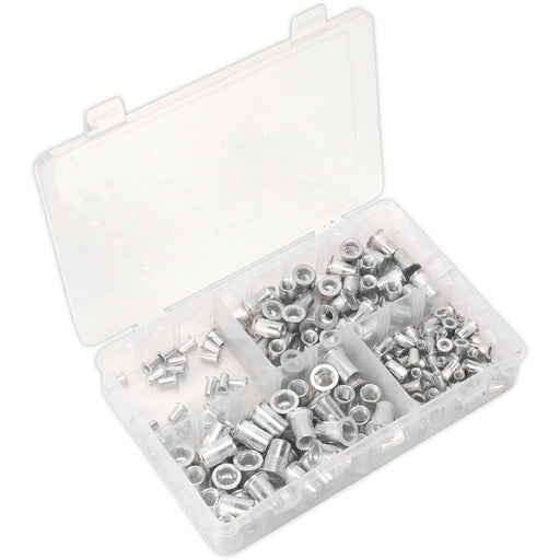200 PACK Assorted Splined Threaded Insert Rivet Nuts - M4 to M8 Metric Bits Loops