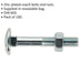 100 PACK Zinc Plated Coach Bolt and Nut - M6 x 40mm - 1.5mm Pitch - DIN 603 Loops