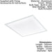 Flush Ceiling Panel Light 595mm White Sqaure Tile 40W Built in LED 4000K Loops