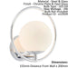 Wall Light Chrome Plate & Opal Glass 3W LED G9 Dimmable Living Room Loops