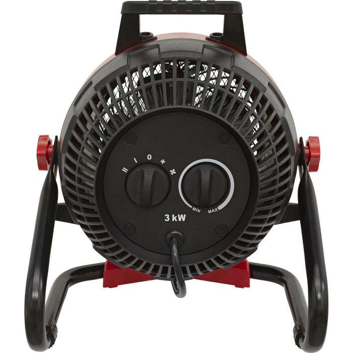 3000W Industrial Fan Heater - Fan Only Mode - Two Heat Settings - Portable Loops